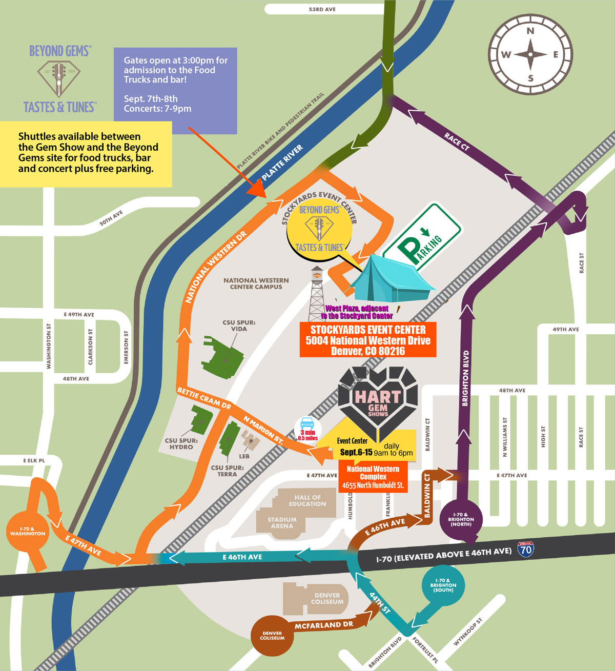 denver gem show map