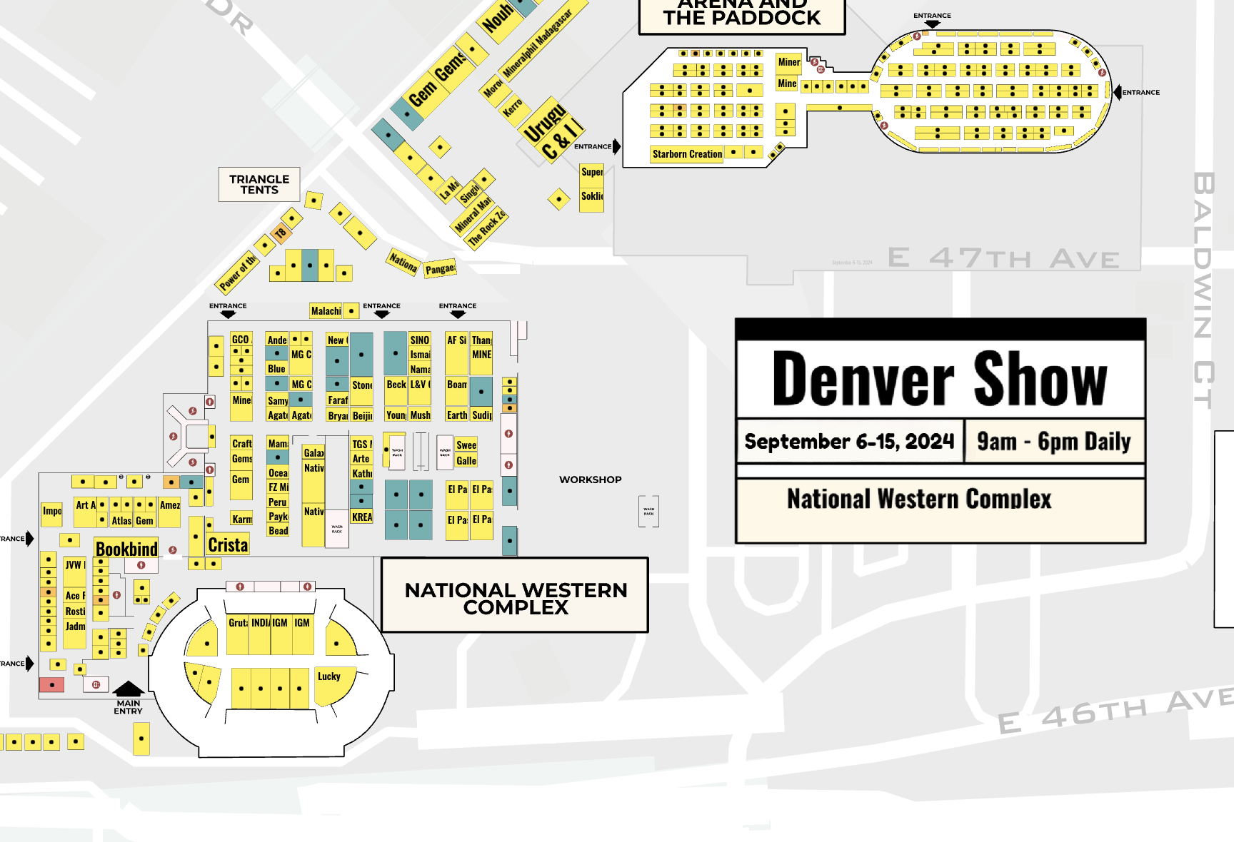 denver gem show map