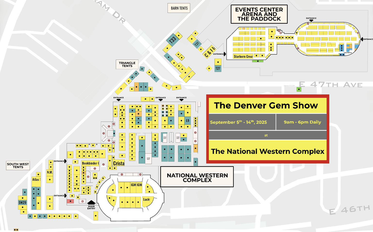 denver gem show map